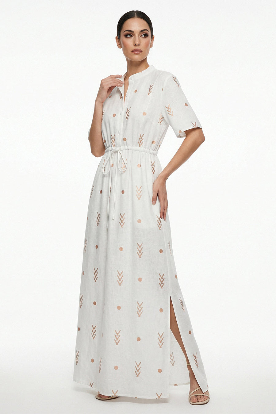 White Easy Is Right Printed Maxi Dress