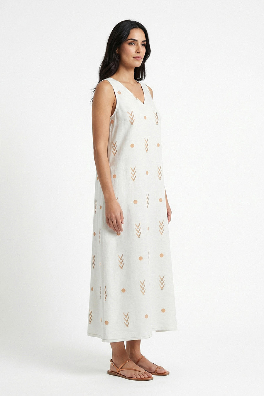 White Easy Is Right Printed Sleeveless Dress