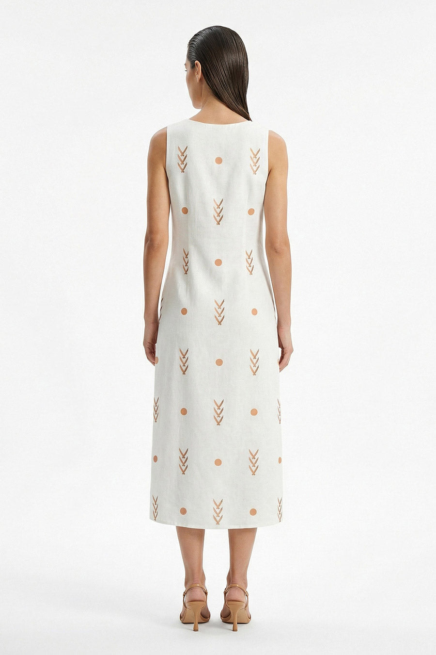 White Easy Is Right Printed Sleeveless Dress