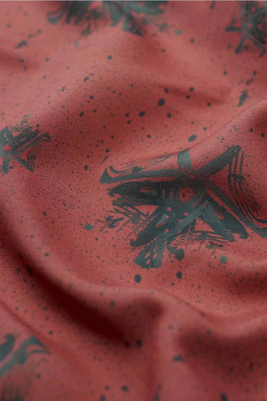 Burgundy Luminous Reign Printed Cropped Shirt