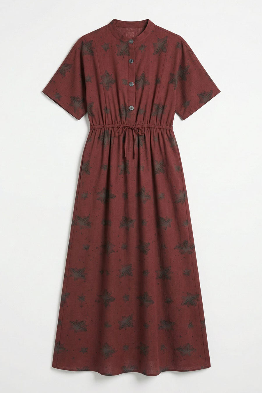 Wine Luminous Reign Printed Maxi Dress