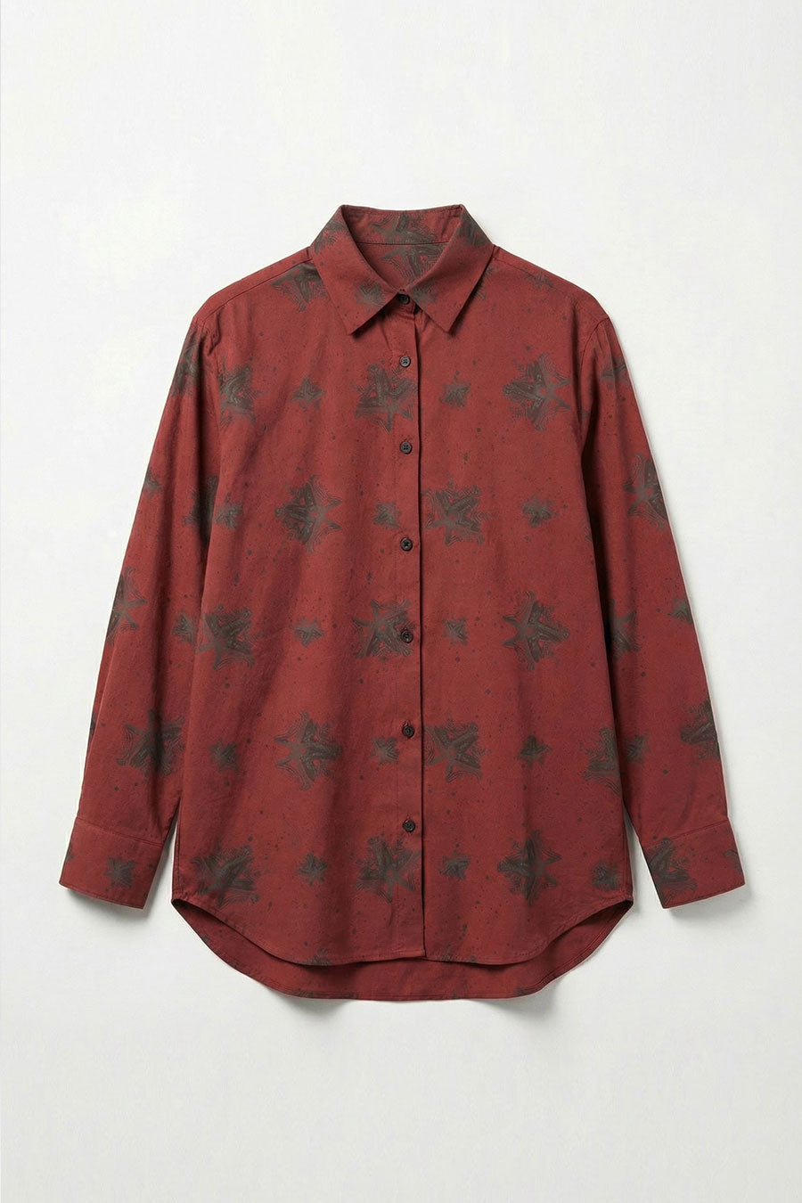 Burgundy Luminous Reign Printed Shirt