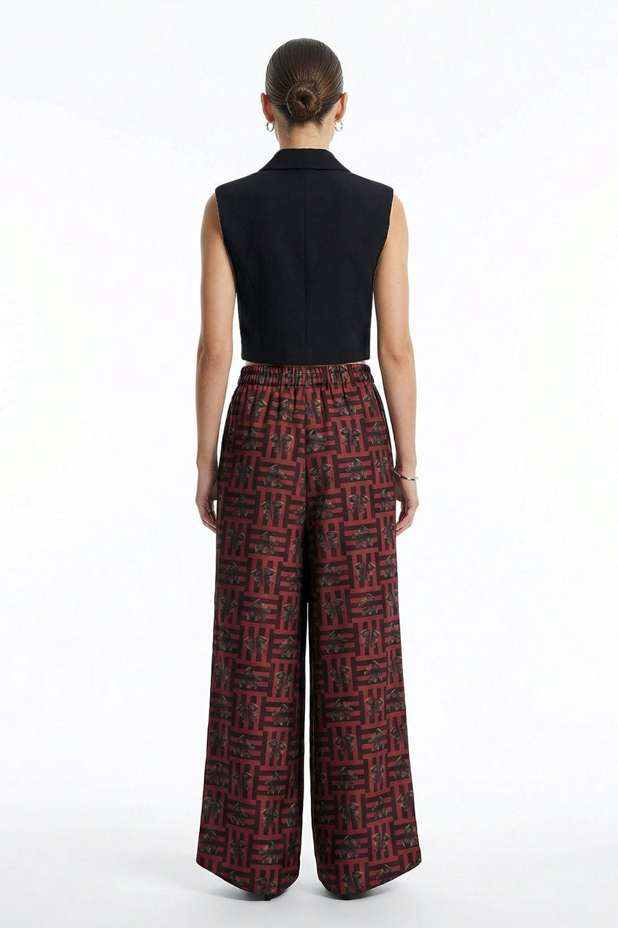 Red Mireaux II Printed Wide Pants
