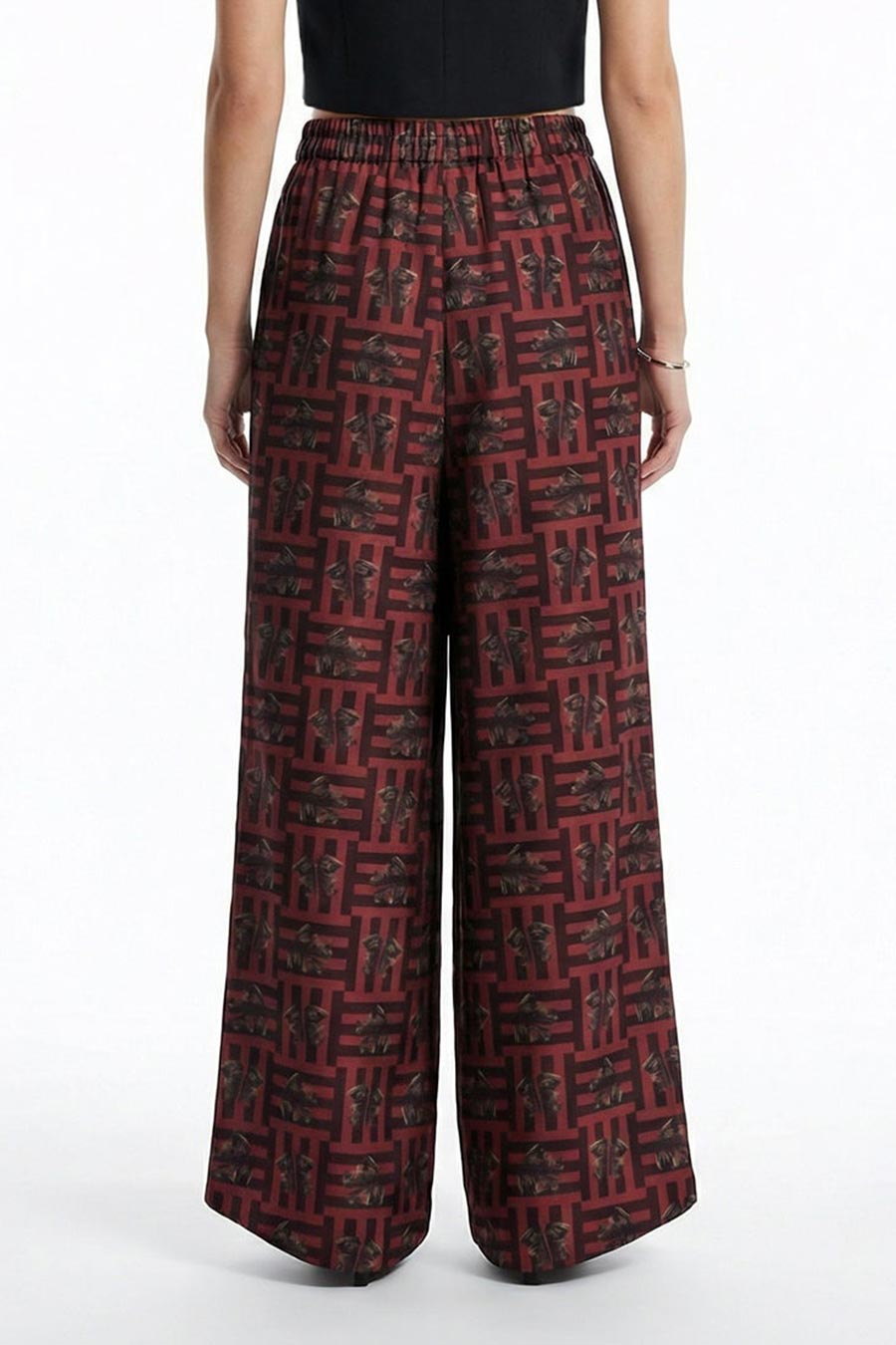 Red Mireaux II Printed Wide Pants