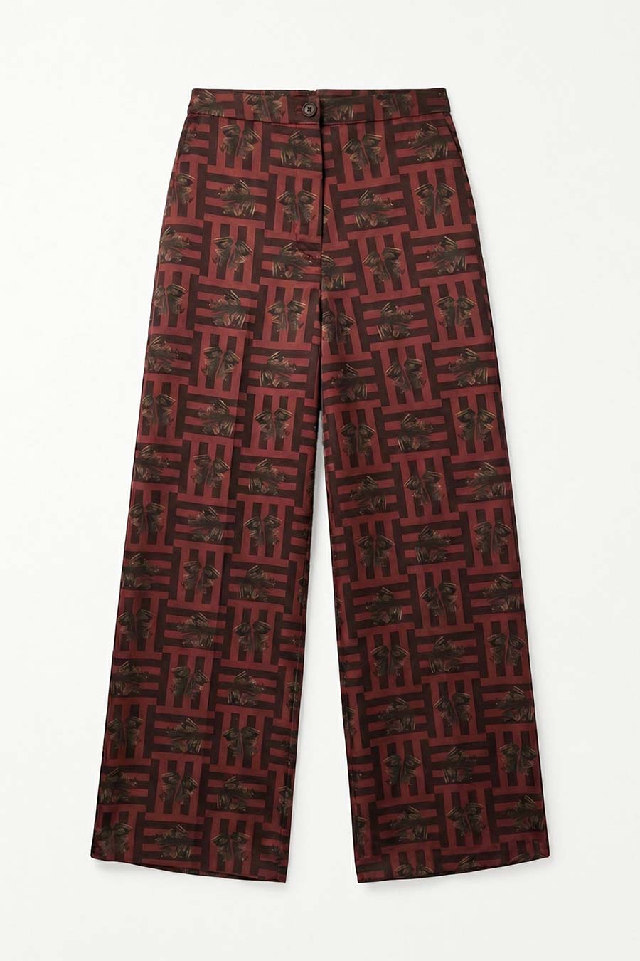 Red Mireaux II Printed Wide Pants