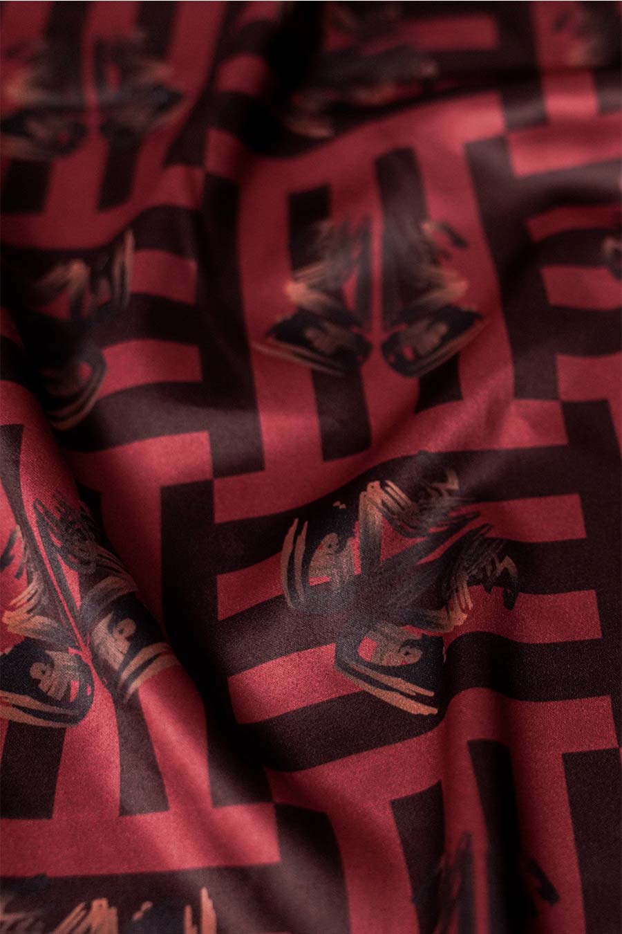 Red Mireaux II Printed Wide Pants