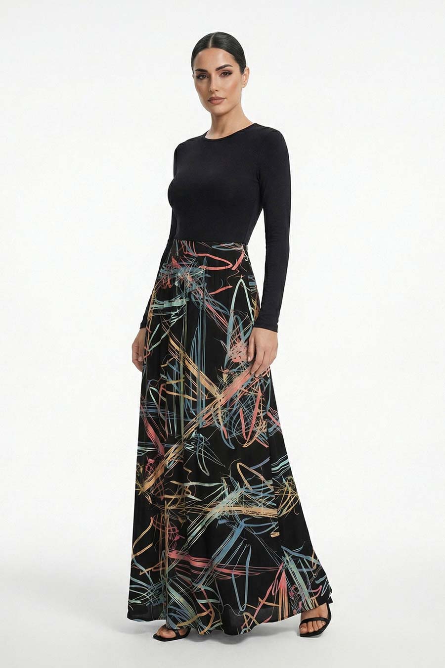 Black Path of Least Resistance Printed Skirt