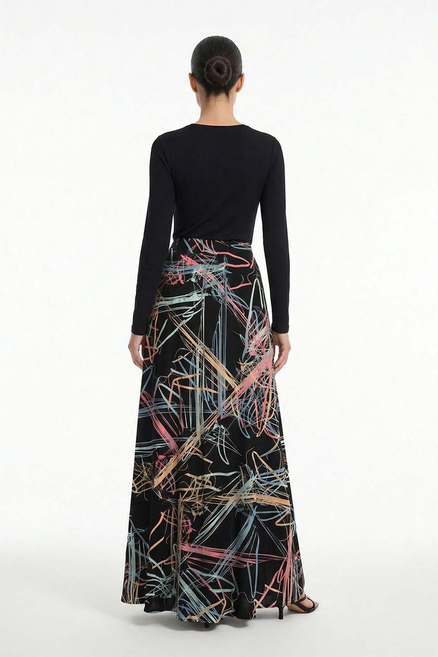 Black Path of Least Resistance Printed Skirt