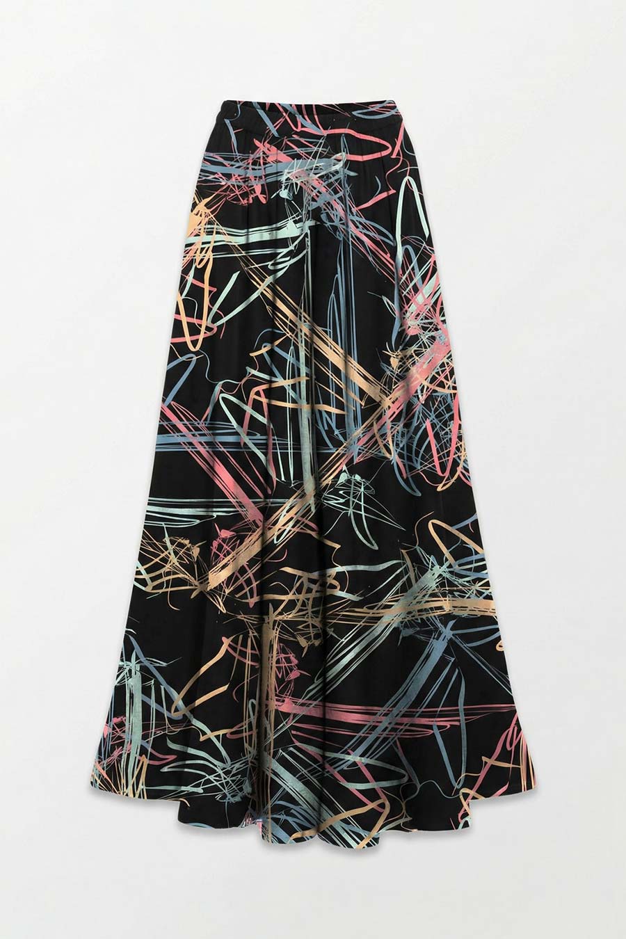 Black Path of Least Resistance Printed Skirt