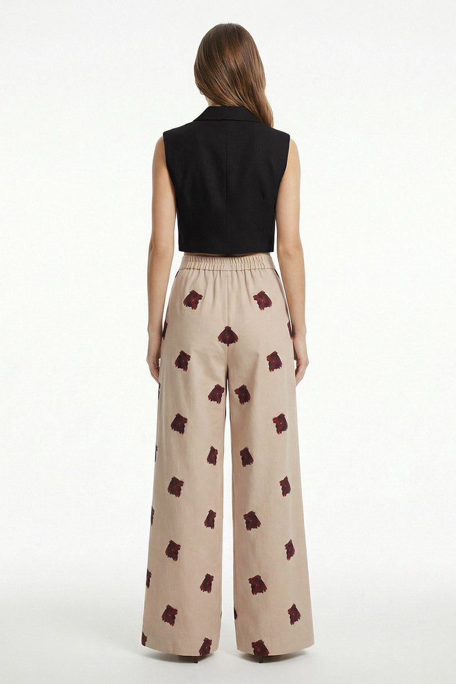 Yellow Measured Dissonance Printed Wide Pants
