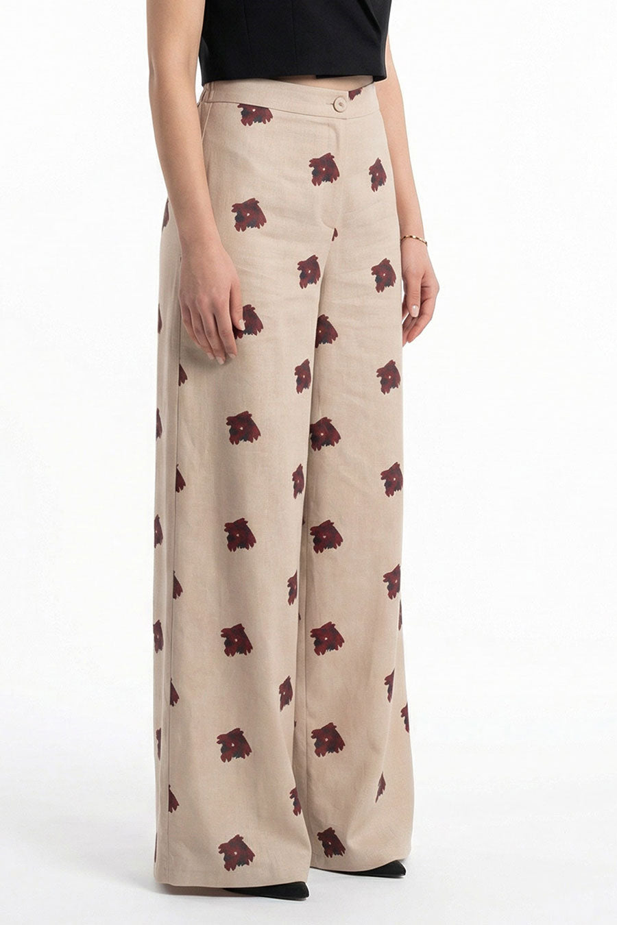 Yellow Measured Dissonance Printed Wide Pants