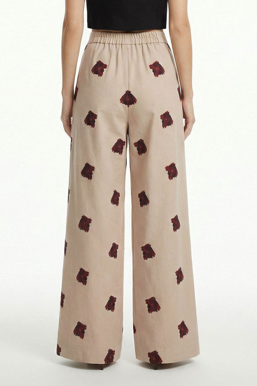 Yellow Measured Dissonance Printed Wide Pants