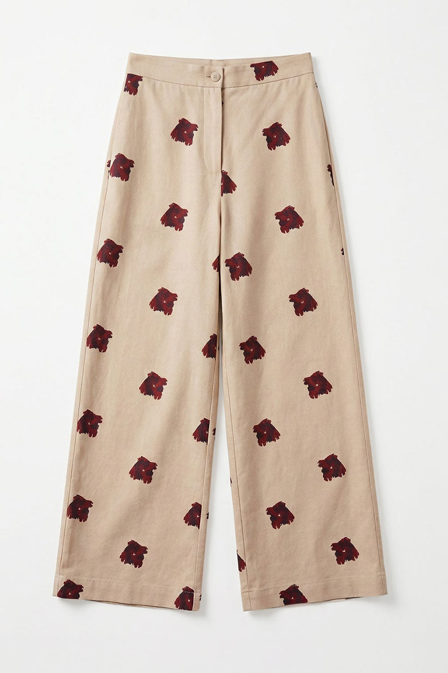 Yellow Measured Dissonance Printed Wide Pants