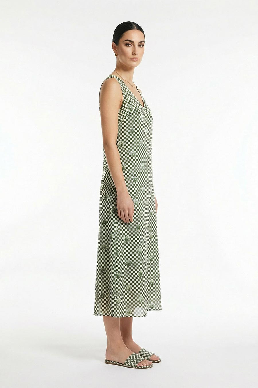 Mint Green The Nurazaa Printed Sleeveless Dress