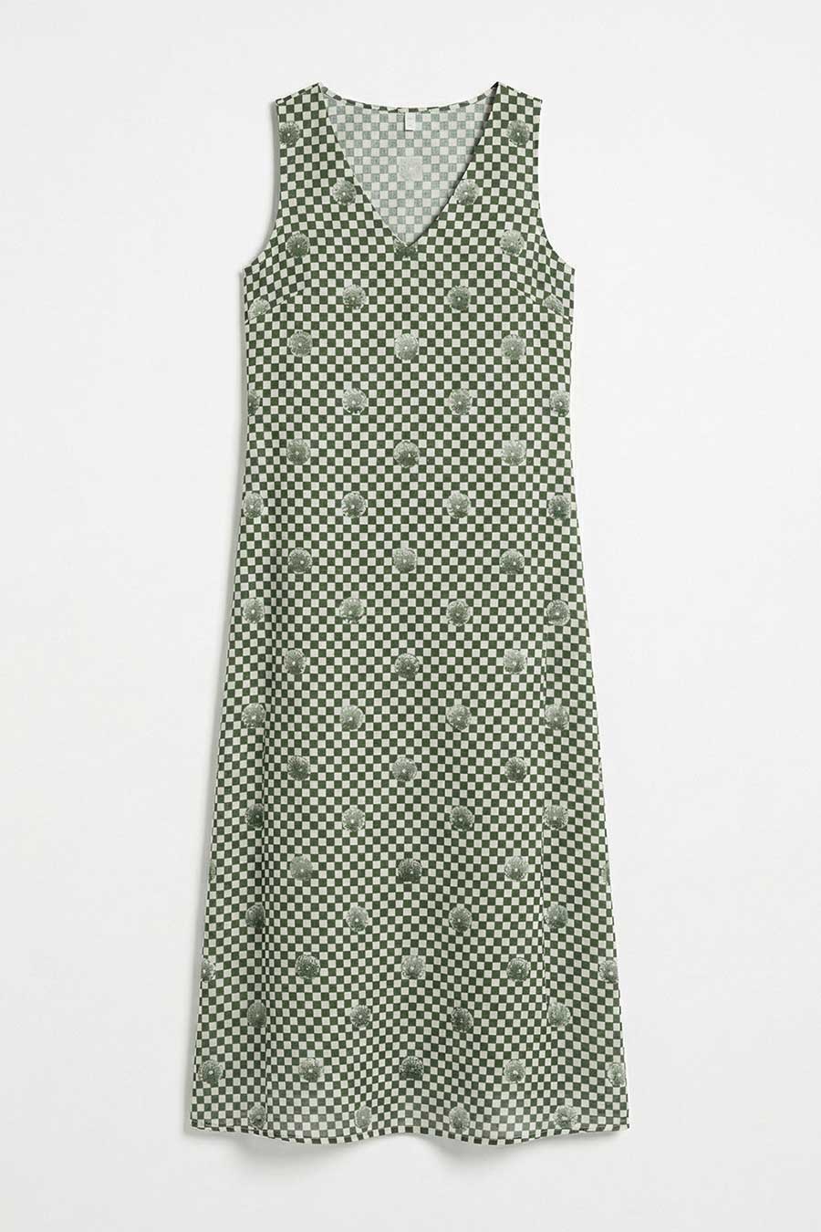 Mint Green The Nurazaa Printed Sleeveless Dress