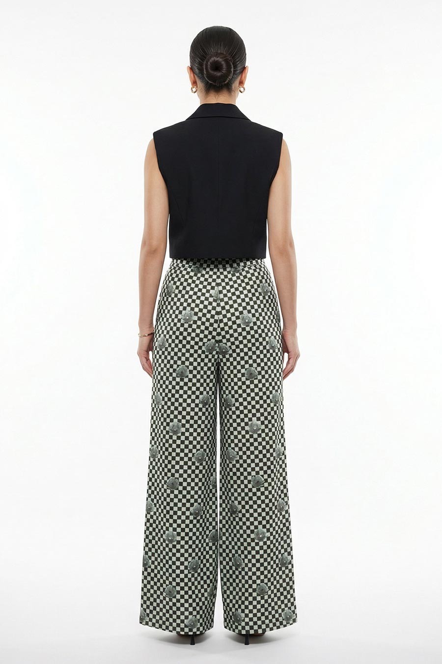 Mint Green Nurazaa Printed Wide Pants