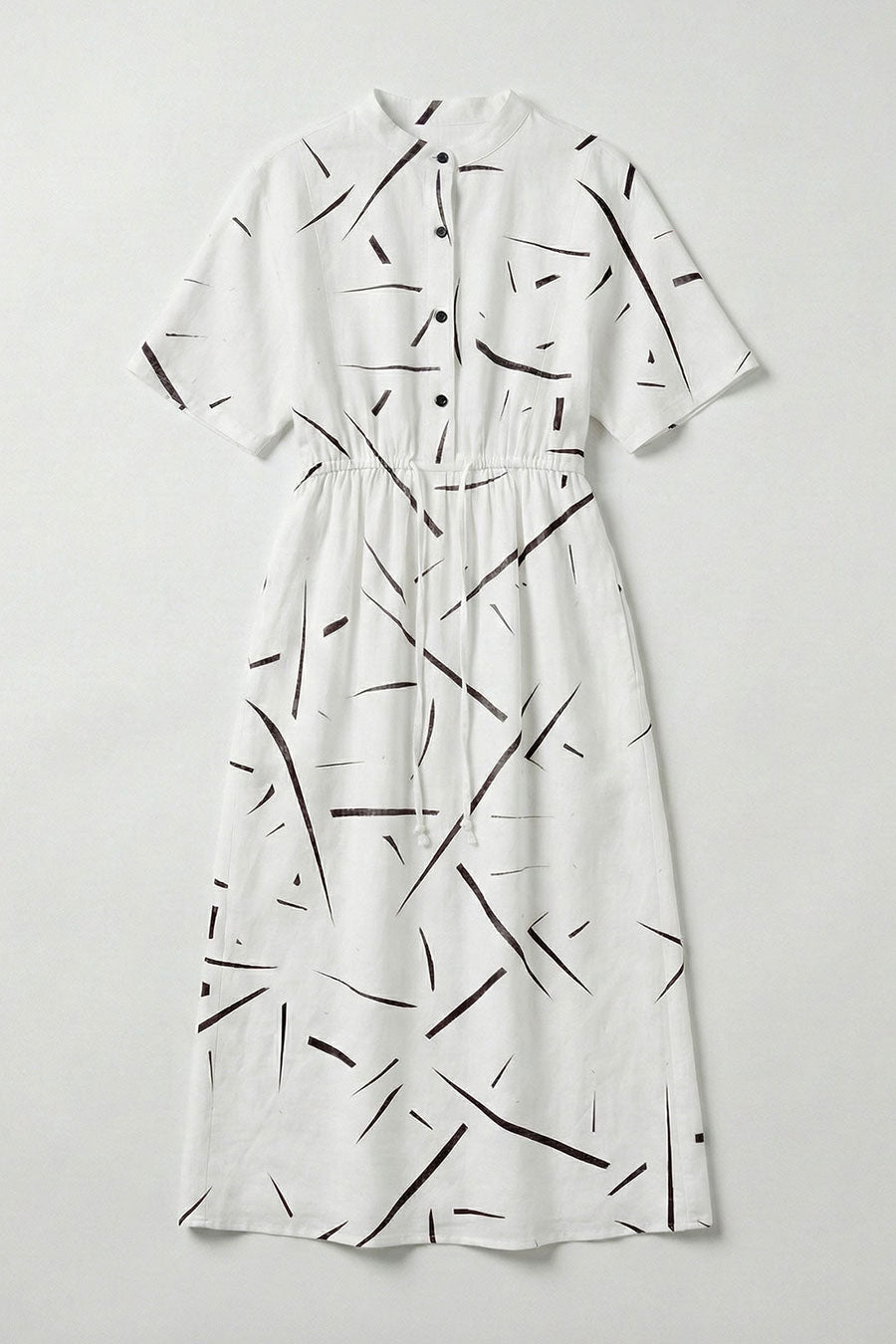 White Rough Notes Printed Maxi Dress