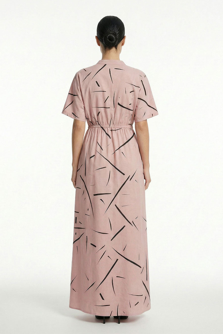 Peach Rough Notes Printed Maxi Dress