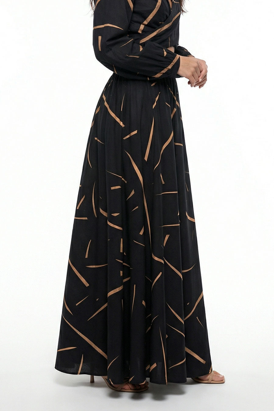 Black Rough Notes Printed Skirt