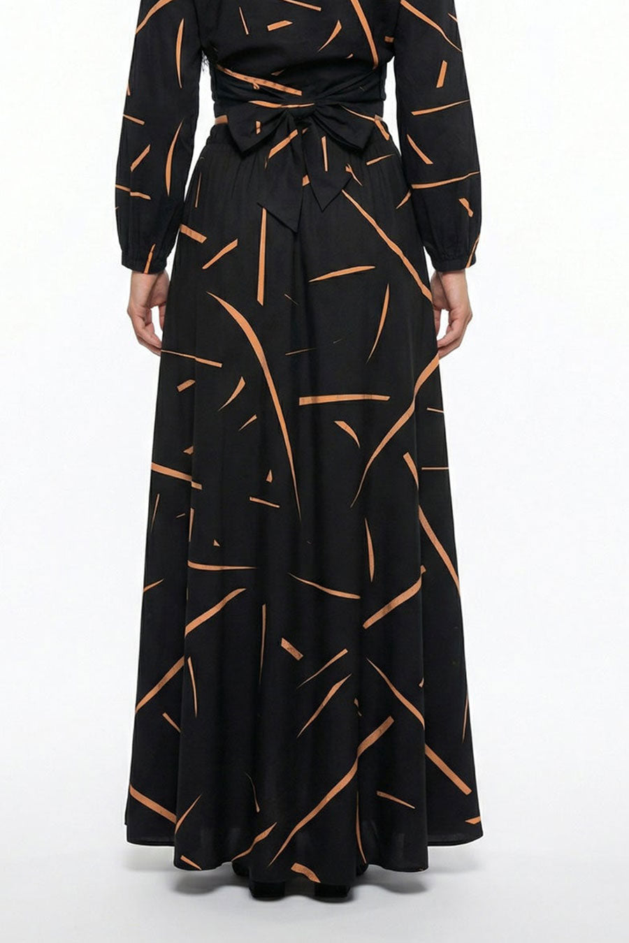 Black Rough Notes Printed Skirt