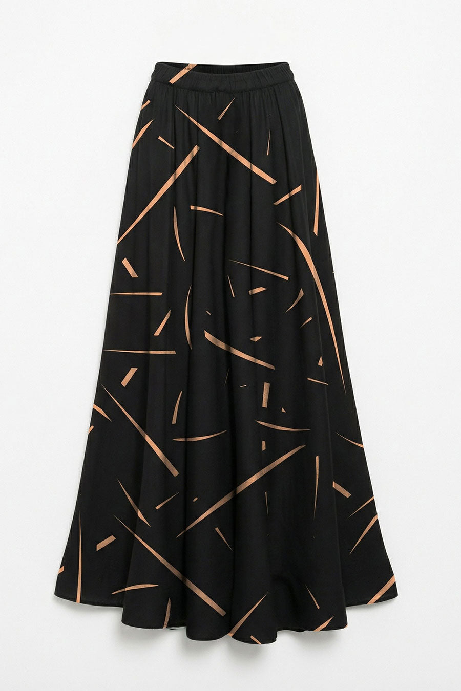 Black Rough Notes Printed Skirt