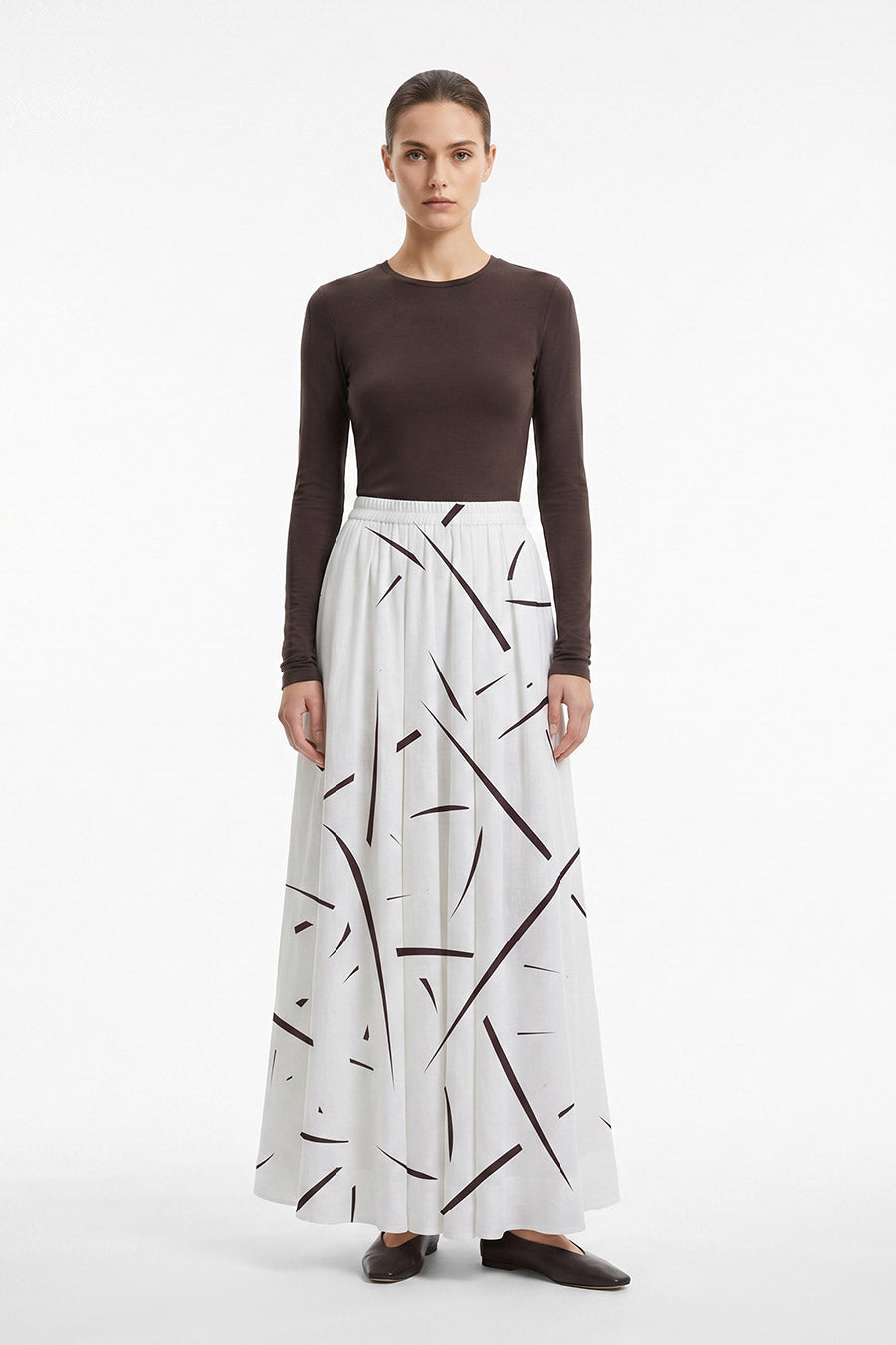 Grey Rough Notes Printed Skirt