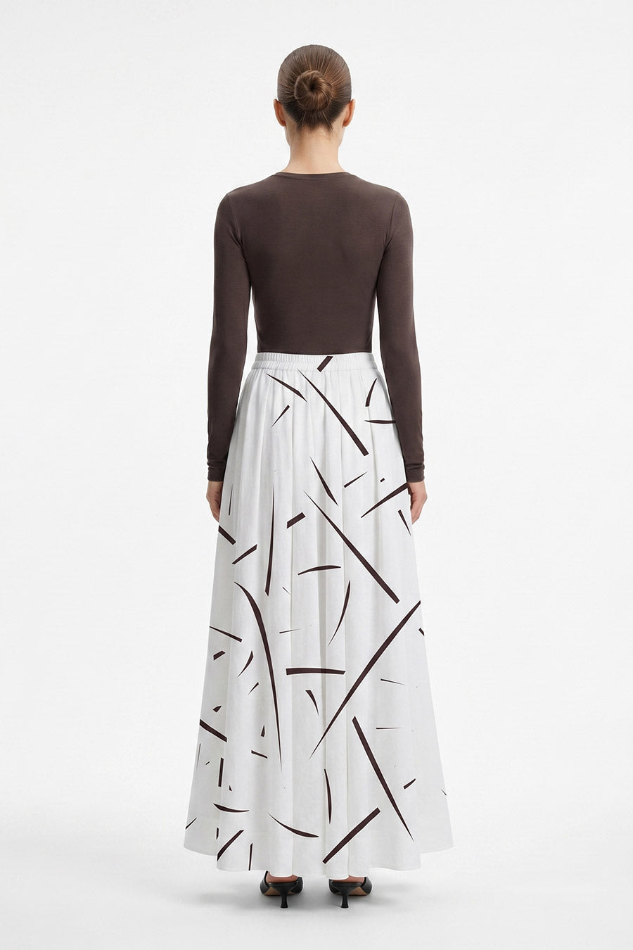 Grey Rough Notes Printed Skirt