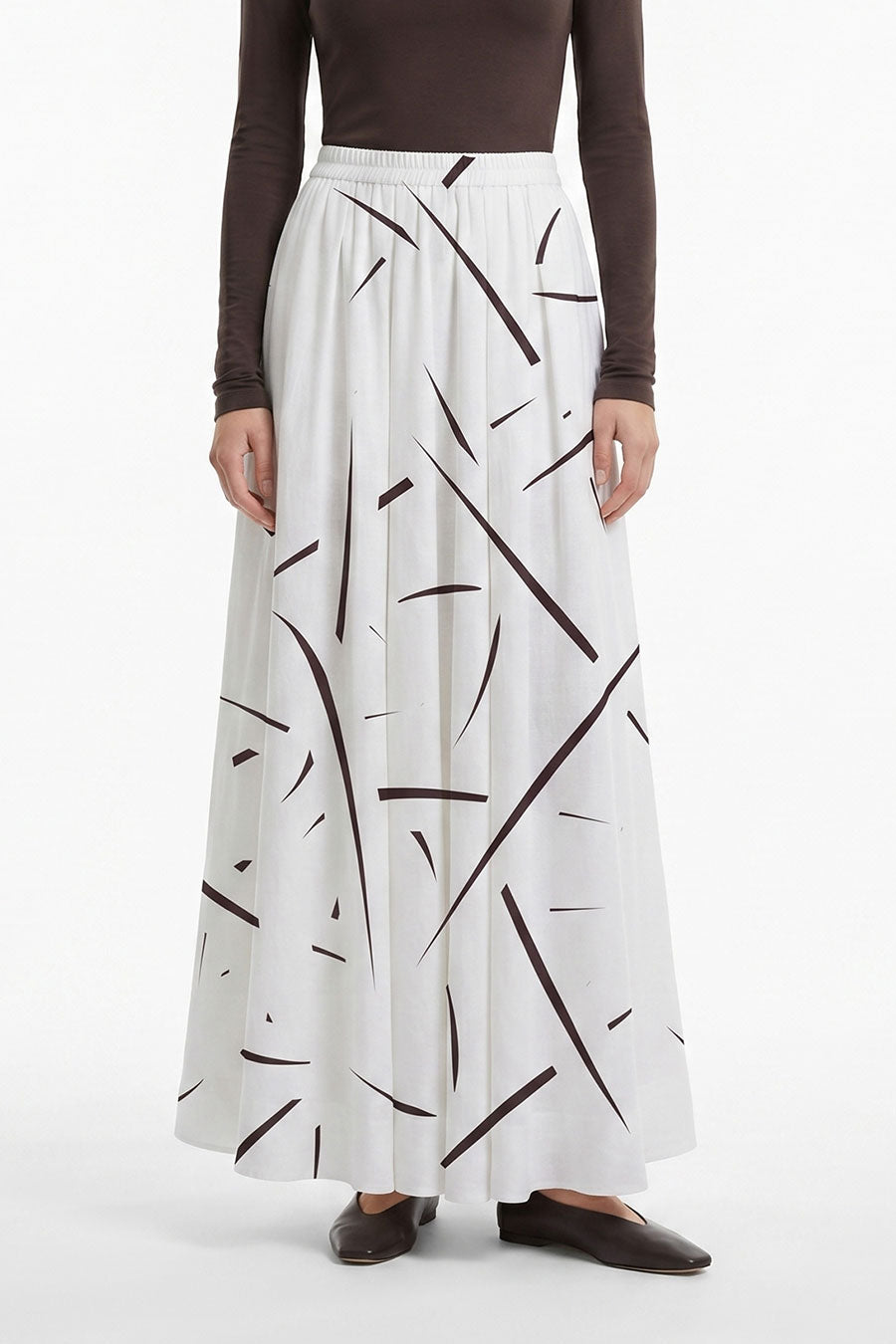 Grey Rough Notes Printed Skirt