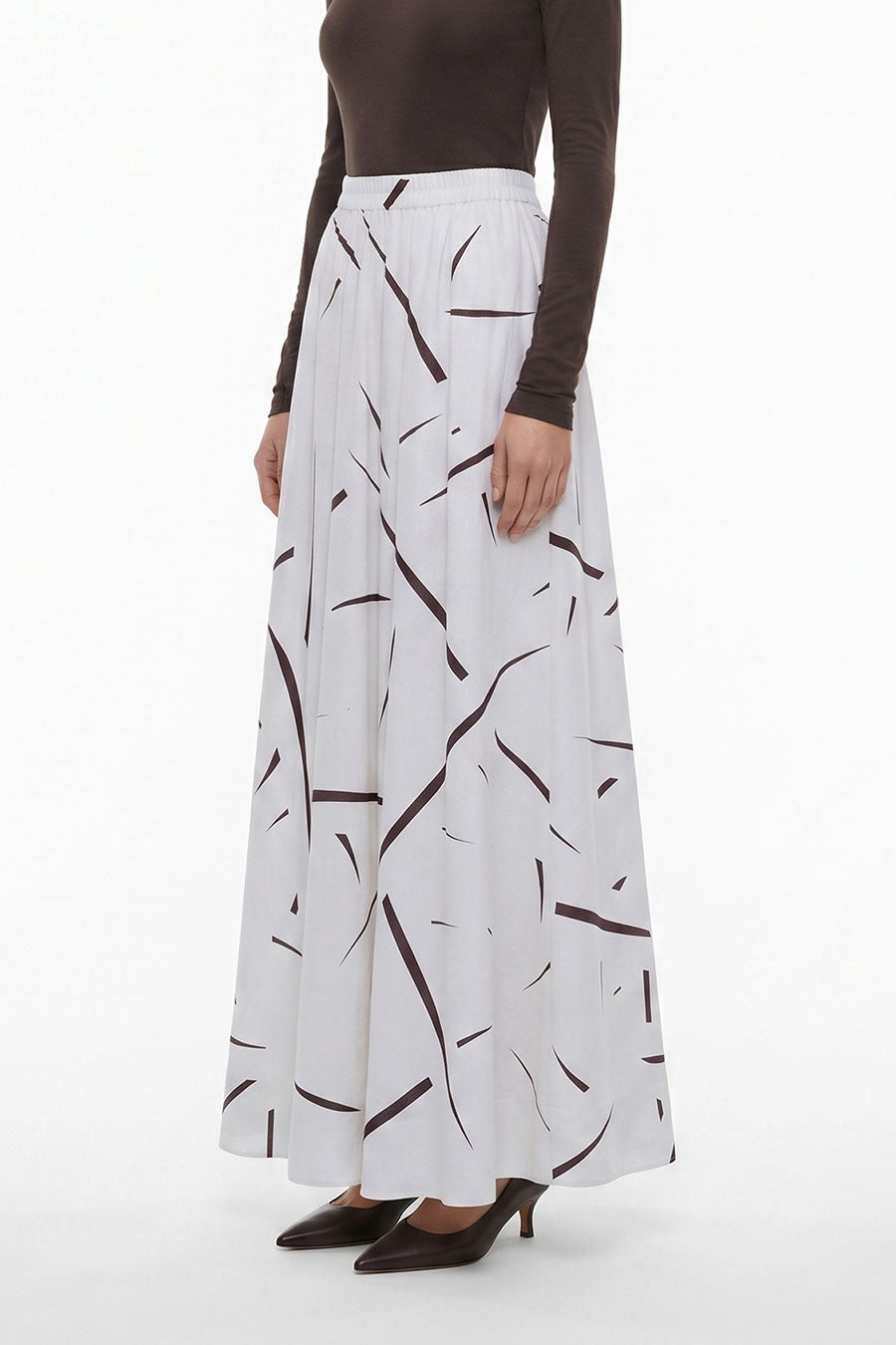Grey Rough Notes Printed Skirt