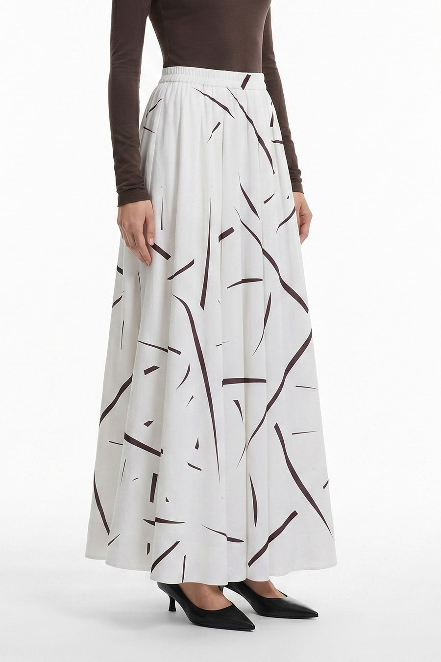 Grey Rough Notes Printed Skirt