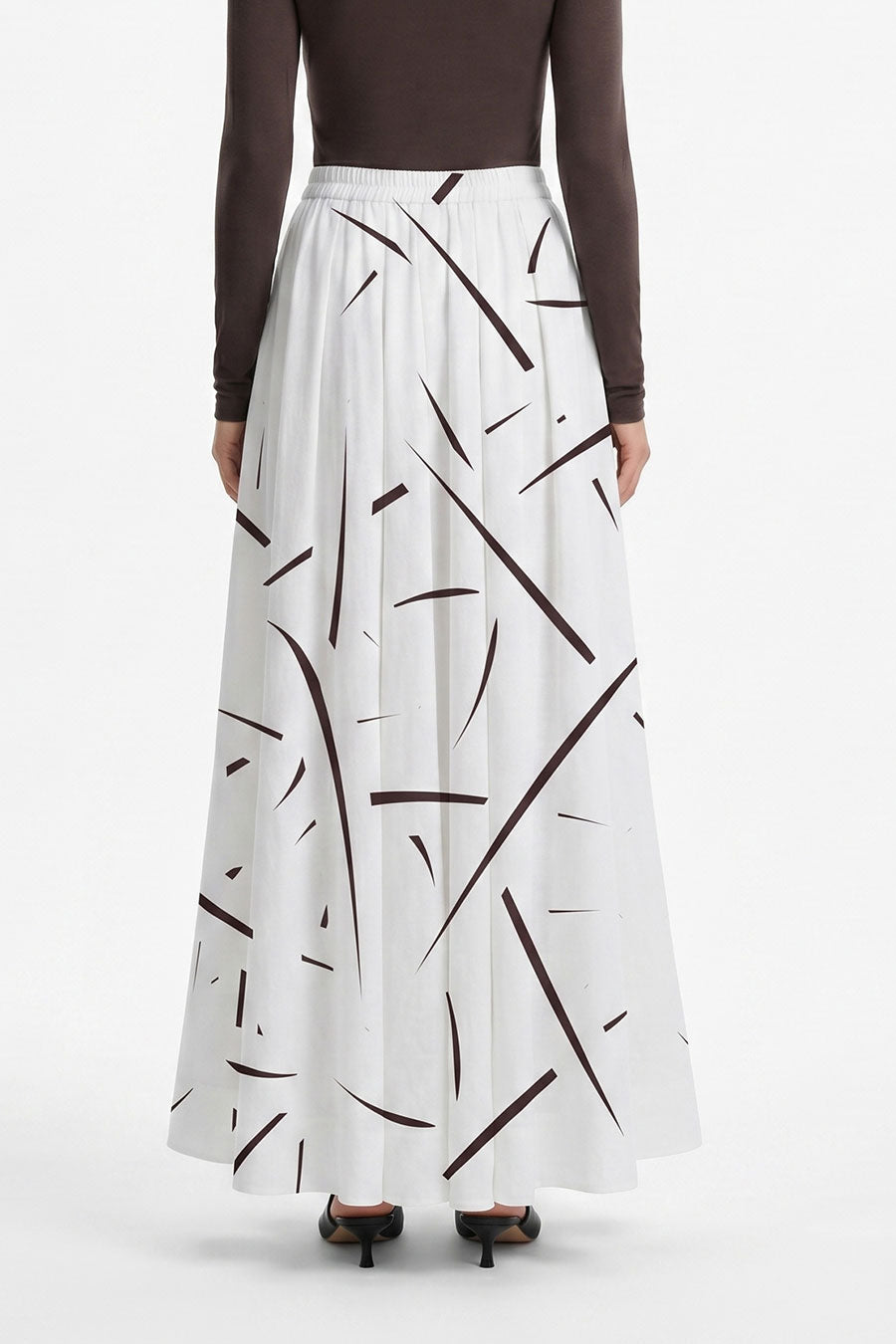 Grey Rough Notes Printed Skirt
