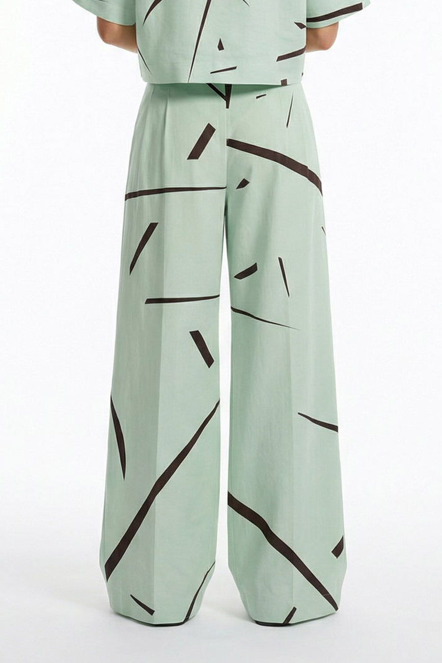 Mint Rough Notes Printed Wide Pants