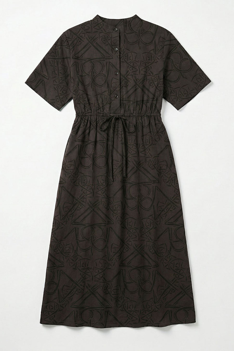 Mocha Timeless Impressions Printed Maxi Dress