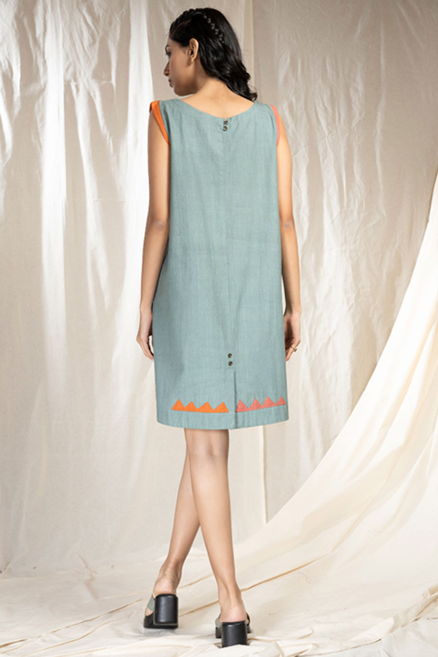 Cascade Relaxed Blue Organic Soft Khadi Dress