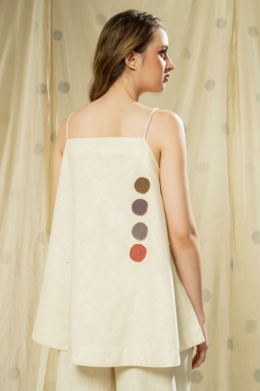 Subtle Dots White Organic Khadi Co-Ord Set