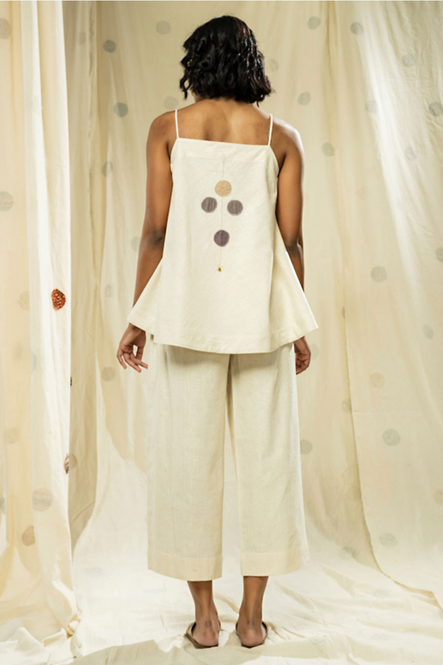 Subtle Dots White Organic Khadi Co-Ord Set