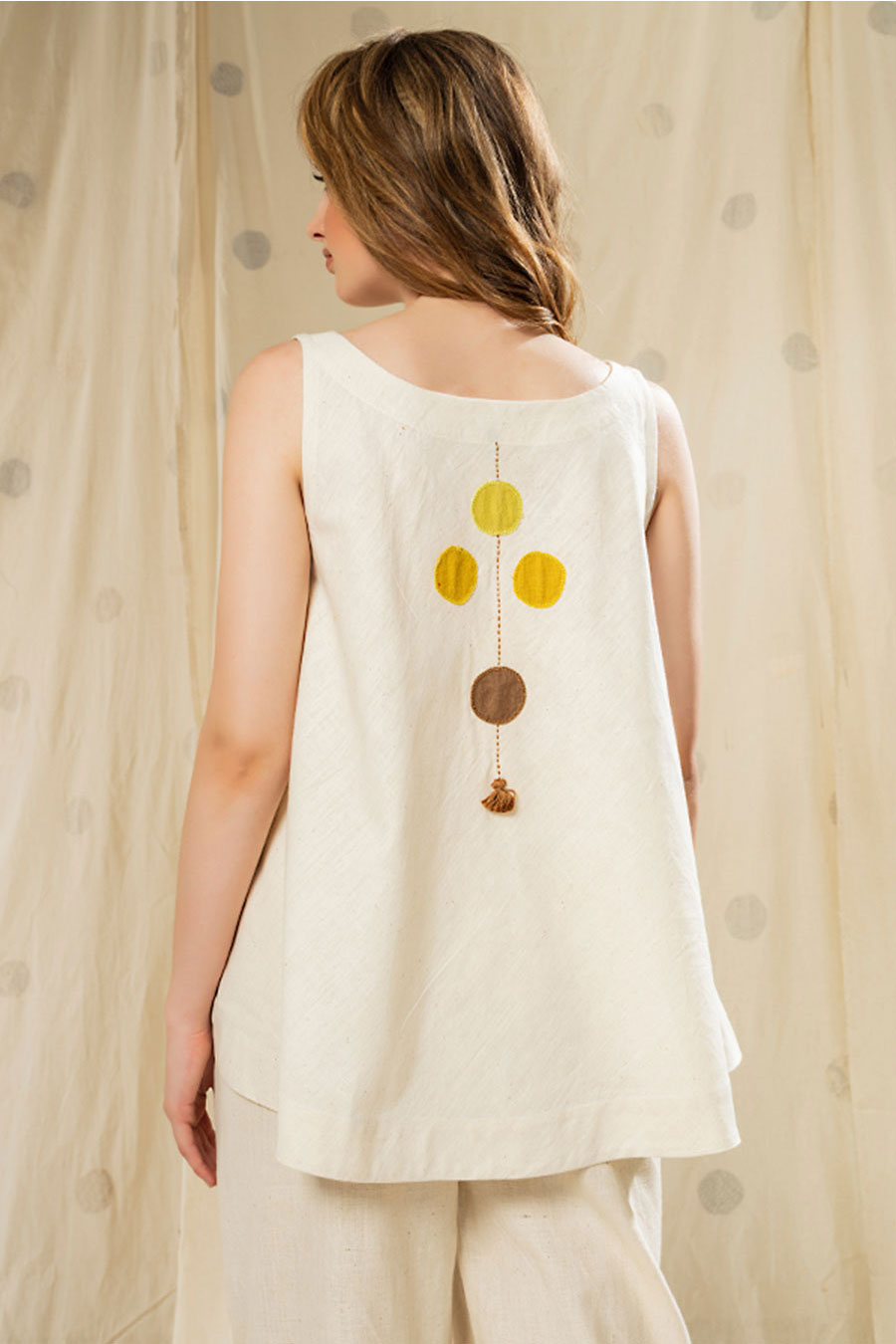 Subtle Dots White Organic Khadi Co-Ord Set