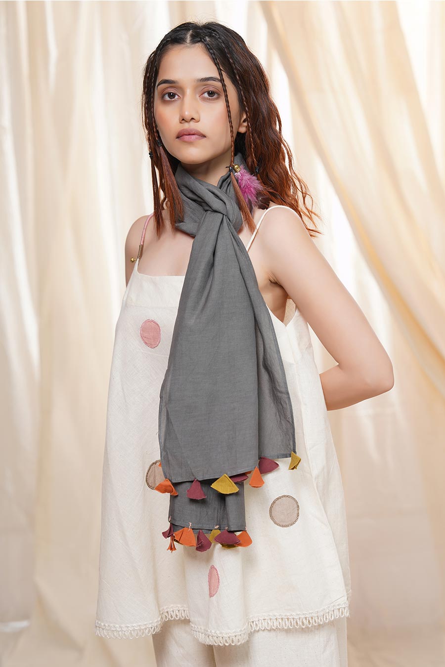Subtle Dots White Organic Khadi Co-Ord Set