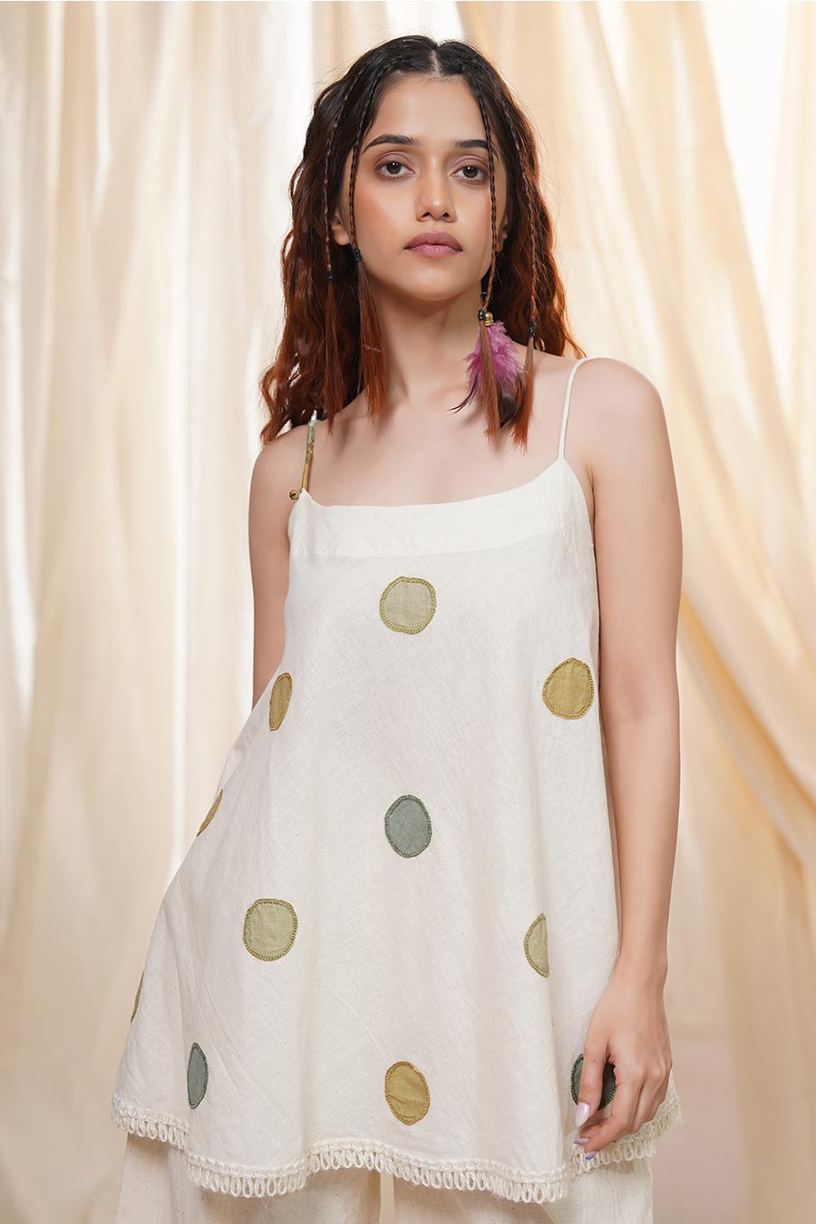 Subtle Dots White Organic Khadi Co-Ord Set