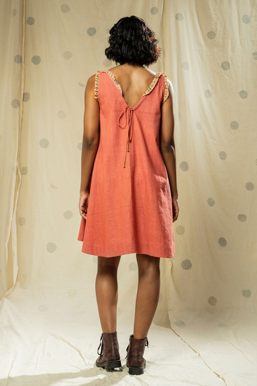 Pink Organic Khadi Cascade Flow Dress