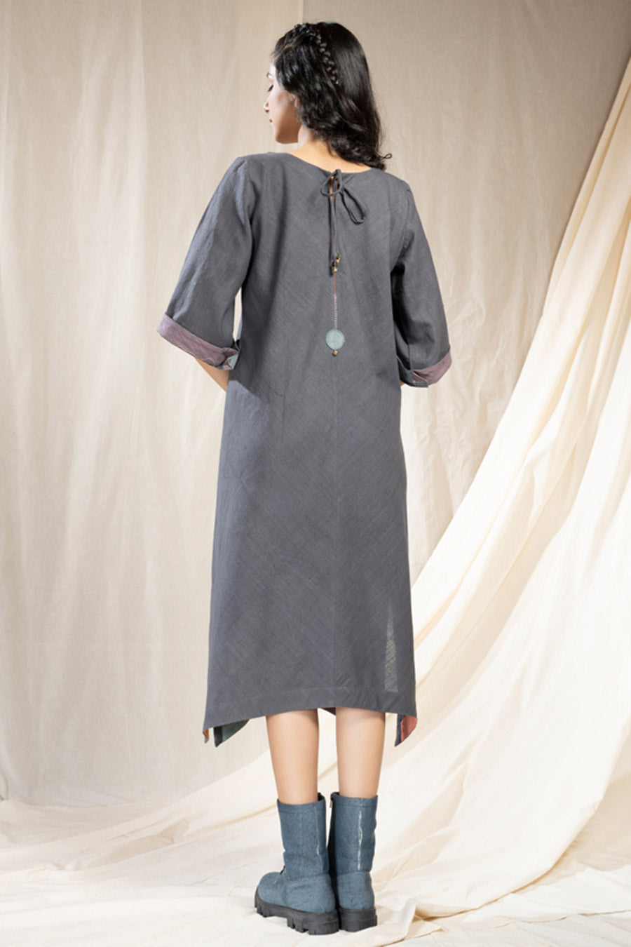 Smoky Organic Khadi Mosaic Reversible Dress