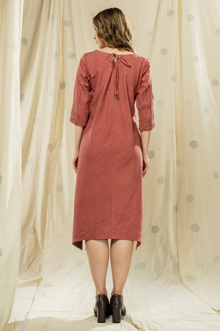 Pink Polka Pops Organic Khadi Appliqué Dress