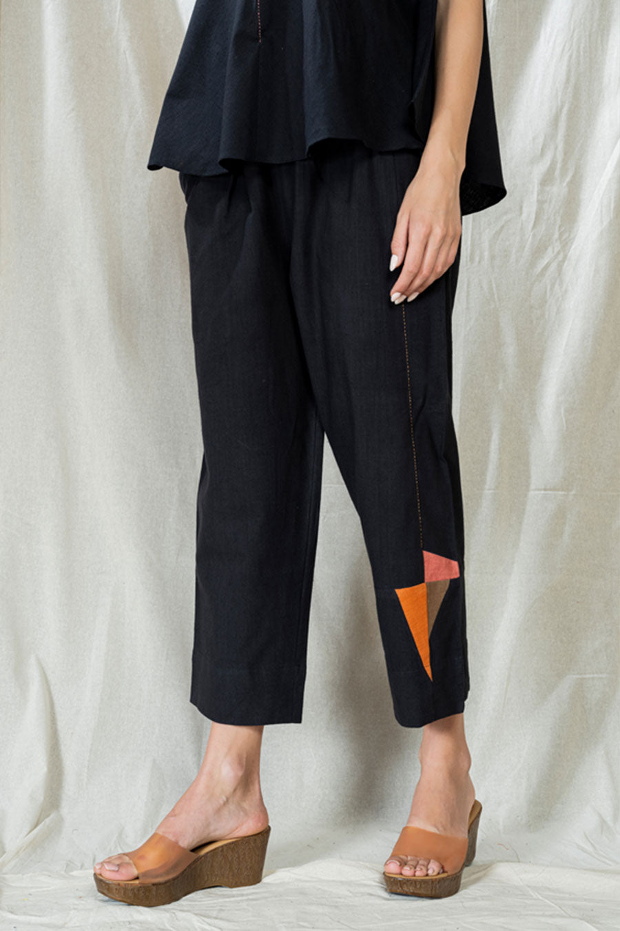 Black Organic Khadi Appliqué Co-Ord Set