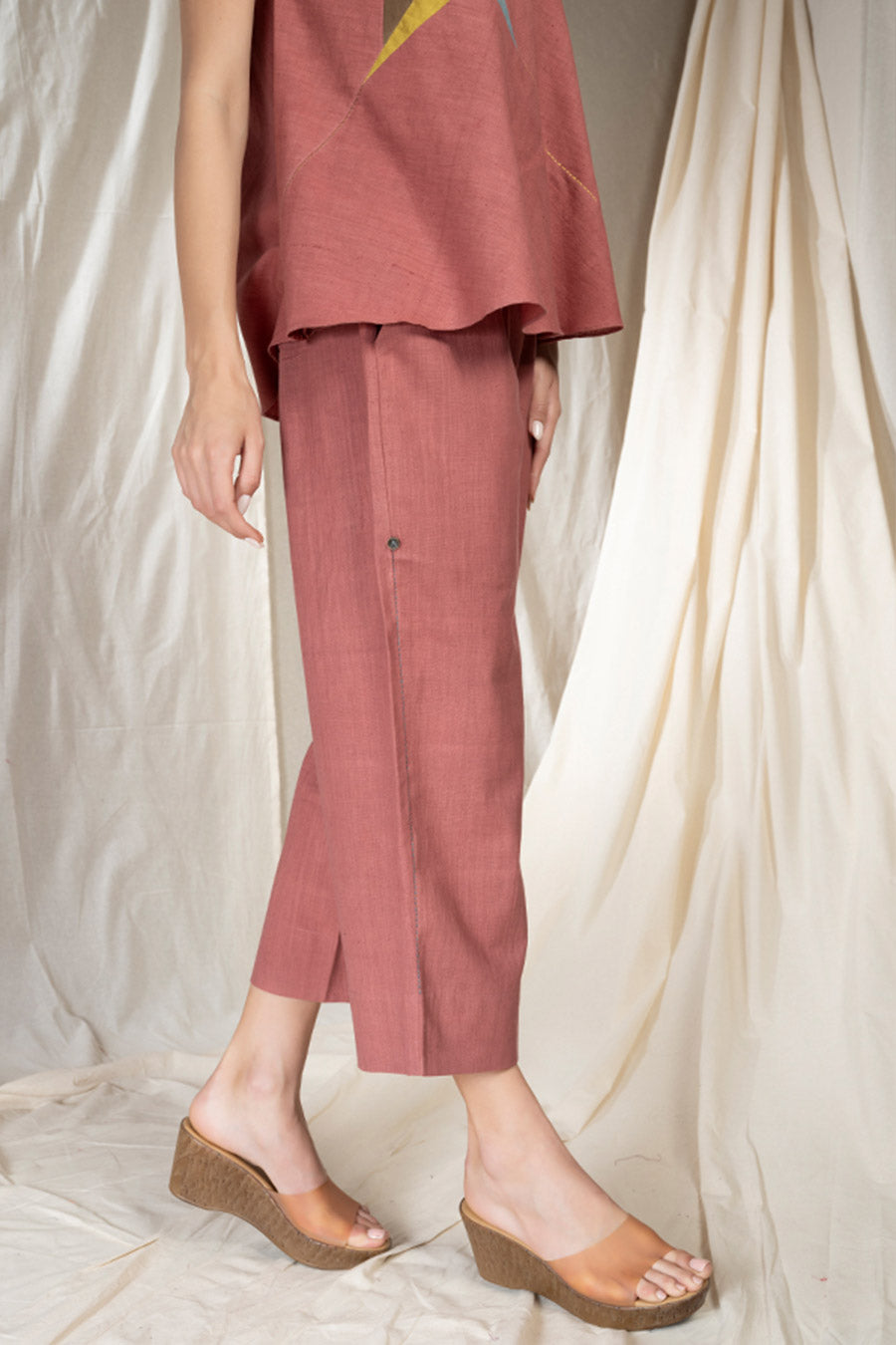 Pink Organic Khadi Appliqué Co-Ord Set