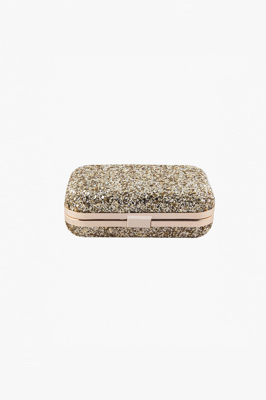 Gold Shimmer Box Clutch