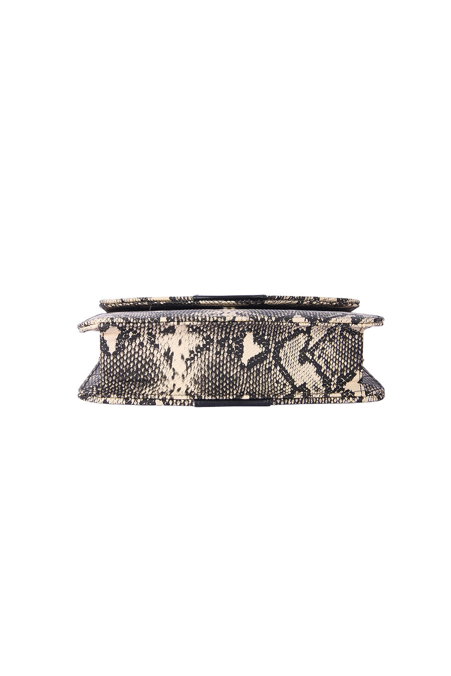 Beige Snakeskin Printed Clutch