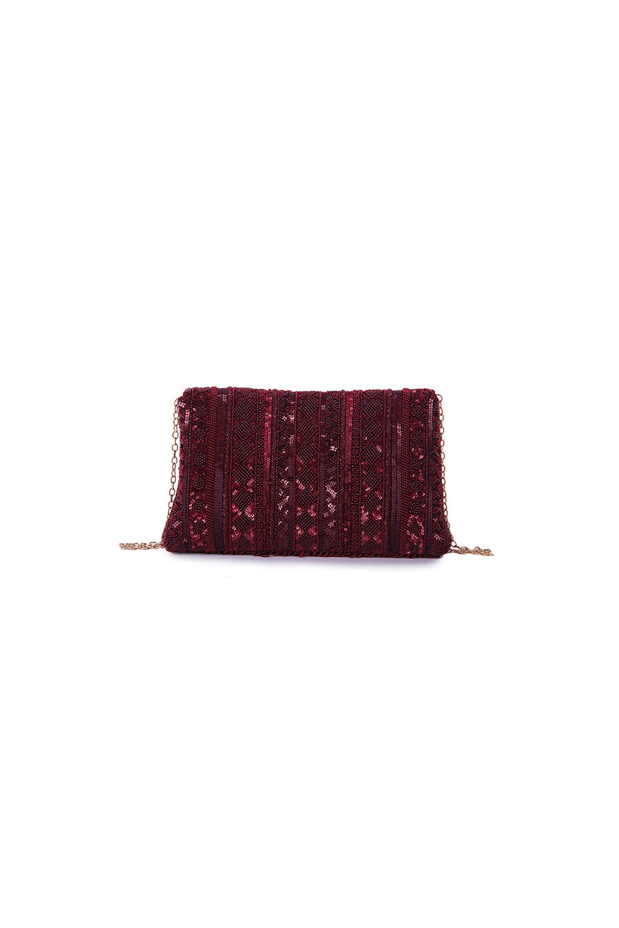 Maroon Mahira Hand-Embroidered Clutch