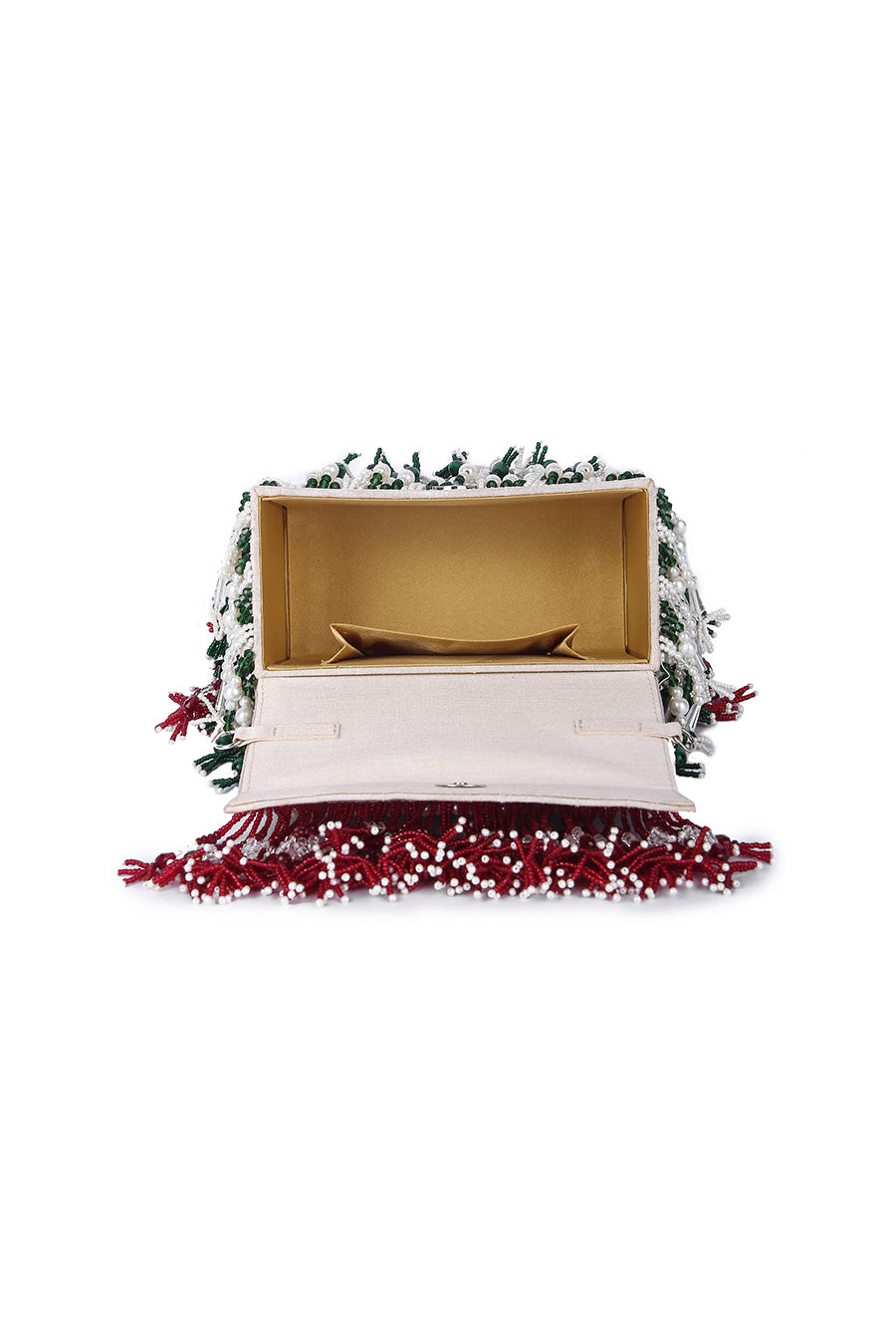 Multicolour Ornamental Hand-Embroidered Box Clutch