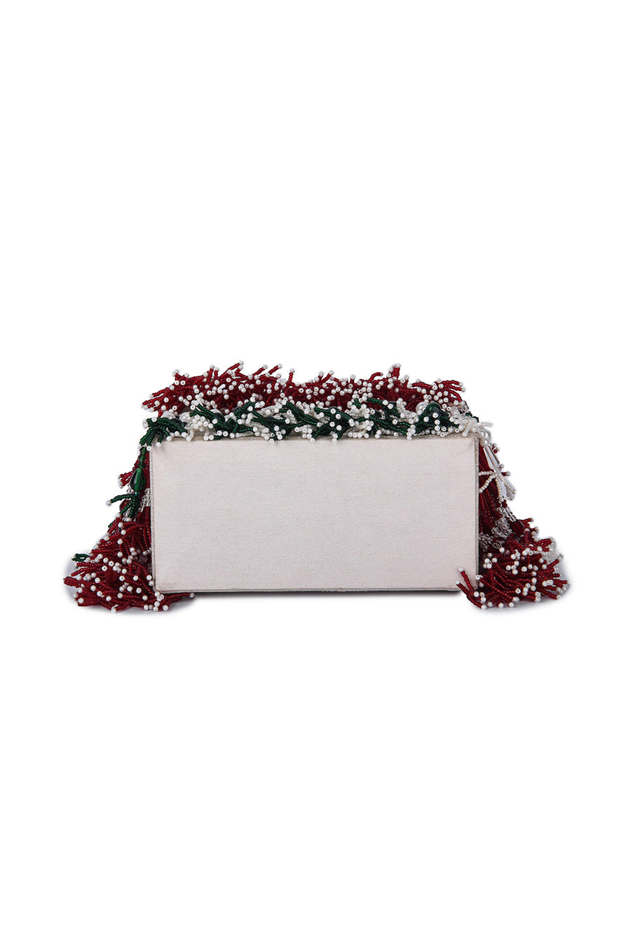 Multicolour Ornamental Hand-Embroidered Box Clutch