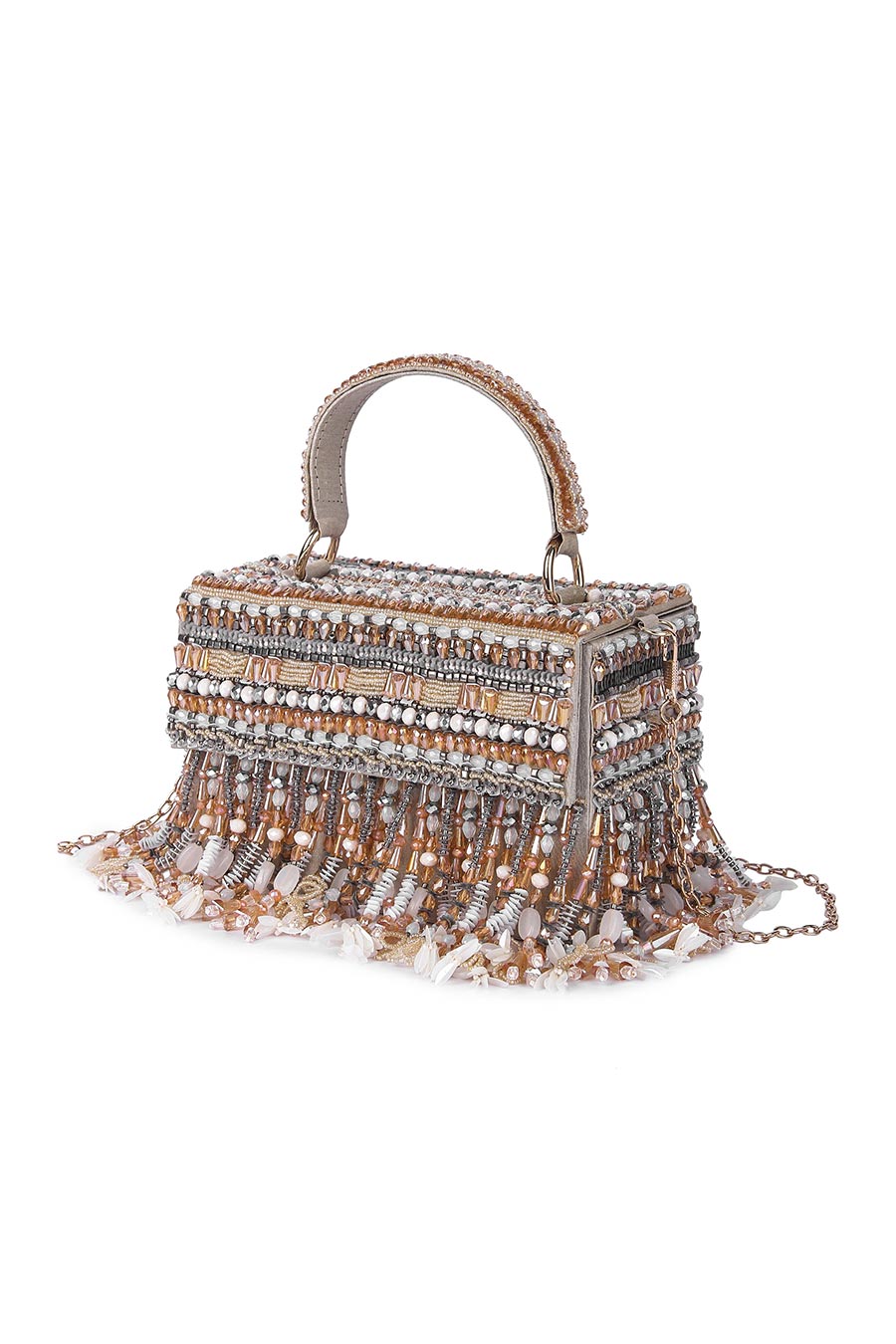 Multicolour Shahiraa Hand-Embroidered Box Clutch